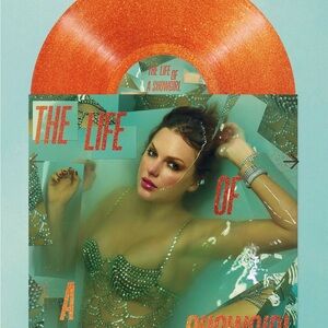 TAYLOR SWIFT LIFE OF SHOWGIRL ORANGE GLITTER NEW, SEALED